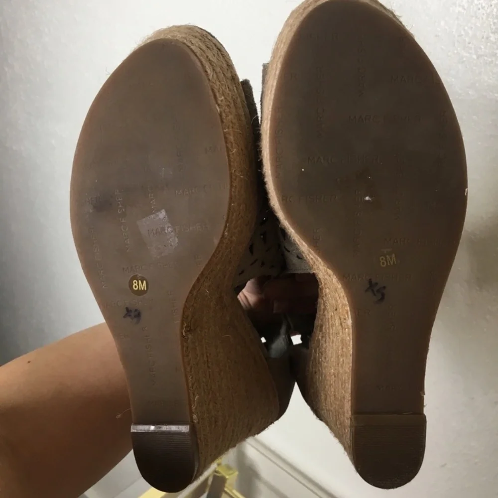 Marc Fisher Helina Platform Espadrille Wedge Sandals 8